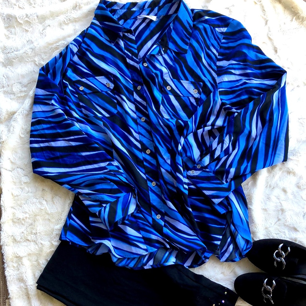 Calvin Klein Blue And Black Top-3-X